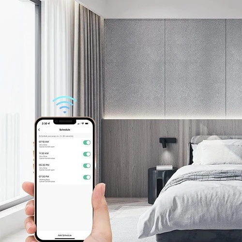 مفتاح ستائر ذكي من ايترسكاي - علبة من 4 قطع - أوامر صوتية فورية - تحكم ذكي بإضاءة خلفية LED - واجهة لمس كريستالية - جدولة آلية مرنة - أبيض (VEN000004-WF-4) - image 5