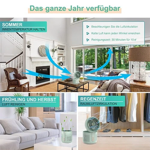 جهاز تنقية الهواء والمروحة من فافسيا - نظام ترشيح متطور - جهاز تنقية ومروحة مدمج - تحكم باللمس - تعقيم بالأشعة فوق البنفسجية - أخضر (VEN000004-AP01) - image 2 جهاز تنقية الهواء والمروحة من فافسيا - نظام ترشيح متطور - جهاز تنقية ومروحة مدمج - تحكم باللمس - تعقيم بالأشعة فوق البنفسجية - أخضر (VEN000004-AP01) - image 2