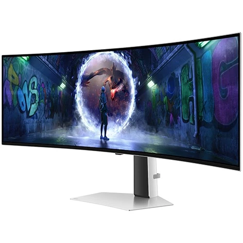 مونيتر العاب سامسونج أوديسي G93S OLED G9 موديل D LS49DG932SMXUE - قياس 49 إنج - دقة QHD مزدوجة - OLED - معدل تحديث 240 هرتز وزمن استجابة 0.03 مللي ثانية - شاشة منحنية 1800R - فضي (8806095769998) - image 2