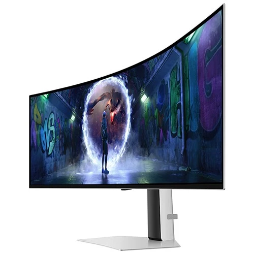 مونيتر العاب سامسونج أوديسي G93S OLED G9 موديل D LS49DG932SMXUE - قياس 49 إنج - دقة QHD مزدوجة - OLED - معدل تحديث 240 هرتز وزمن استجابة 0.03 مللي ثانية - شاشة منحنية 1800R - فضي (8806095769998) - image 3