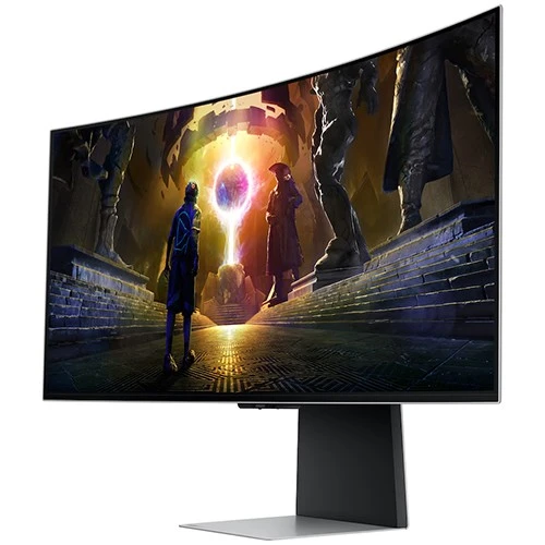 مۆنیتەری یاری سامسۆنگ ئۆدیسێی G8 G85SD OLED LS34DG852SMXUE ئینج 34 -WQHD ئەڵترا  - 175 هێرتز و 0.03 میللی چرکە GTG - شاشەی چەمێنراو800R - سلڤەر (8806095769981) - image 2
