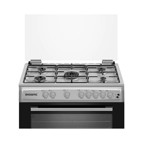 Shownic Gas Cooker KCL-965GLX8 - Size 90 cm - 5 Torbo Burners - Automatic Ignition - Mechanical Timer - Silver (VEN000005-KCL-965GLX82025) - image 2 Shownic Gas Cooker KCL-965GLX8 - Size 90 cm - 5 Torbo Burners - Automatic Ignition - Mechanical Timer - Silver (VEN000005-KCL-965GLX82025) - image 2