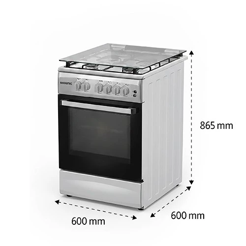 Shownic Gas Cooker KCL-664GLX7 - Size 60 cm - 4 Torbo Burners - Automatic Ignition - Mechanical Timer - Silver (VEN000005-KCL-664GLX72025) - image 4 Shownic Gas Cooker KCL-664GLX7 - Size 60 cm - 4 Torbo Burners - Automatic Ignition - Mechanical Timer - Silver (VEN000005-KCL-664GLX72025) - image 4