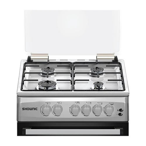 Shownic Gas Cooker KCL-664GLX7 - Size 60 cm - 4 Torbo Burners - Automatic Ignition - Mechanical Timer - Silver (VEN000005-KCL-664GLX72025) - image 2 Shownic Gas Cooker KCL-664GLX7 - Size 60 cm - 4 Torbo Burners - Automatic Ignition - Mechanical Timer - Silver (VEN000005-KCL-664GLX72025) - image 2