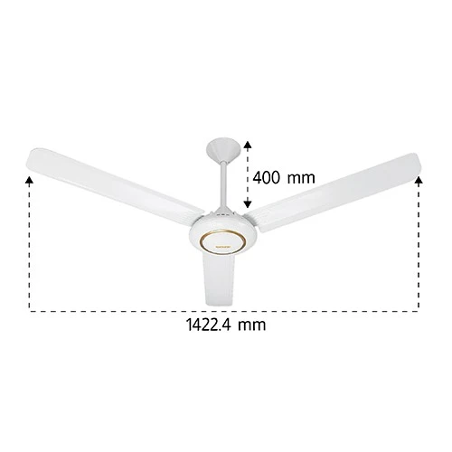 Shownic Ceiling Fan CF-56L40WG - 56 Inch with 3 Blades - 5 Level 2 in 1 Speed Regulator - Double Protection Fal Prevention Wire - White (VEN000005-CF-56L40WG) - image 3
