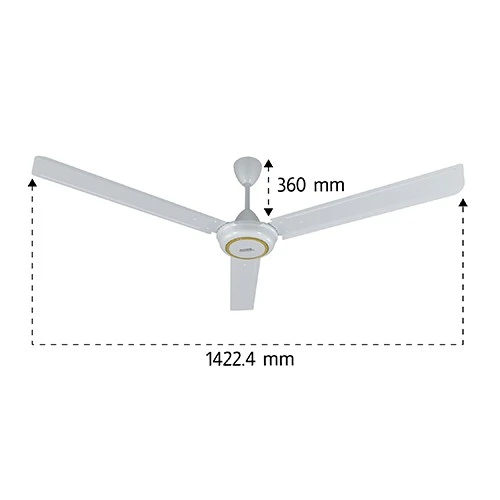 Shownic Ceiling Fan CFM-56KK40G - 56 Inch with 3 Blades - 5-Level Speed Regulator - 100% Copper Coil Motor - Thermal Fuse Protection - White (VEN000005-CFM-56KK40G) - image 3