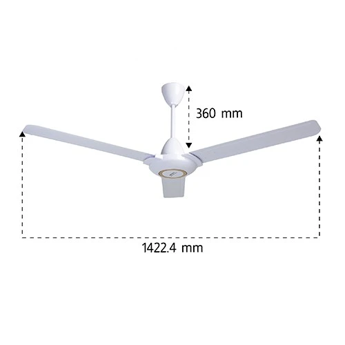 Shownic Ceiling Fan CFM-56KH50G - 56 Inch Size - 100% Copper Motor - Double Ball Bearing - 5 Speed Wall Controller - Long Range Powerful Airflow - White (VEN000005-CFM-56KH50G) - image 3