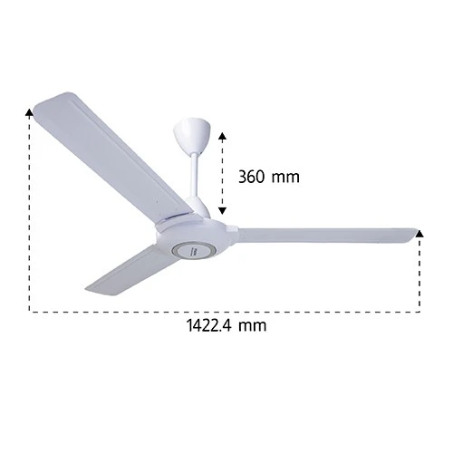 Shownic Ceiling Fan CFM-56KH50S - 56 Inch with 3 Blades - 5 Level Speed Regulator - 100% Pure Copper Winding - Extended Air Delivery - White (VEN000005-CFM-56KH50S) - image 3