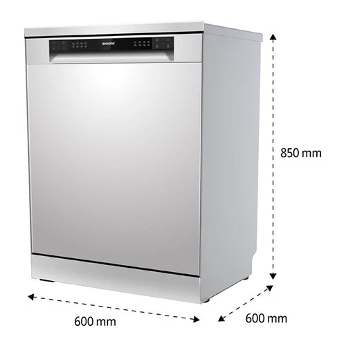 Shownic Dishwasher DWFS1460PX - 14 Place Setting Capacity - 9 Preset Wash Programs - Triple Water Sprayer System - Silver (VEN000005-DW-FS1460PX) - image 3
