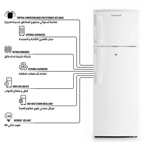 Shownic Top Mount Refrigerator RF-DFT2701 - 7.7 ft. Capacity - Tropical Compressor - Direct Cooling System - External Condenser Grid - Secure Door Lock - LED Interior Lighting (VEN000005-RF-DFT2701W) - image 2 Shownic Top Mount Refrigerator RF-DFT2701 - 7.7 ft. Capacity - Tropical Compressor - Direct Cooling System - External Condenser Grid - Secure Door Lock - LED Interior Lighting (VEN000005-RF-DFT2701W) - image 2