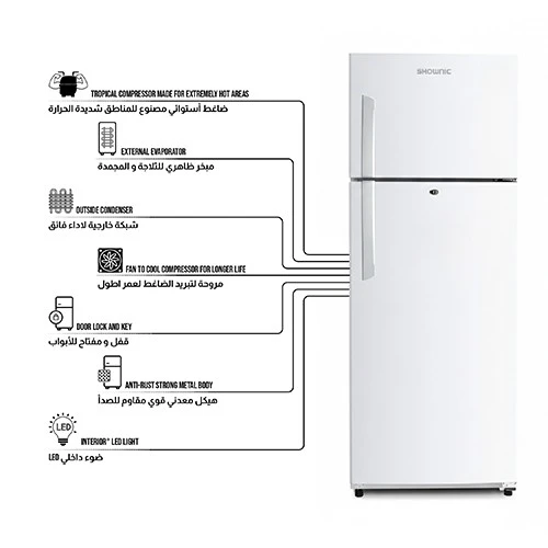 Shownic Top Mount Refrigerator RL-488 - 16 ft. Capacity - Tropical Compressor - Dedicated Compressor Cooling Fan - Direct Cooling System - Stainless Steel Doors and Frame (VEN000005-RL-488ZW) - image 3 Shownic Top Mount Refrigerator RL-488 - 16 ft. Capacity - Tropical Compressor - Dedicated Compressor Cooling Fan - Direct Cooling System - Stainless Steel Doors and Frame (VEN000005-RL-488ZW) - image 3