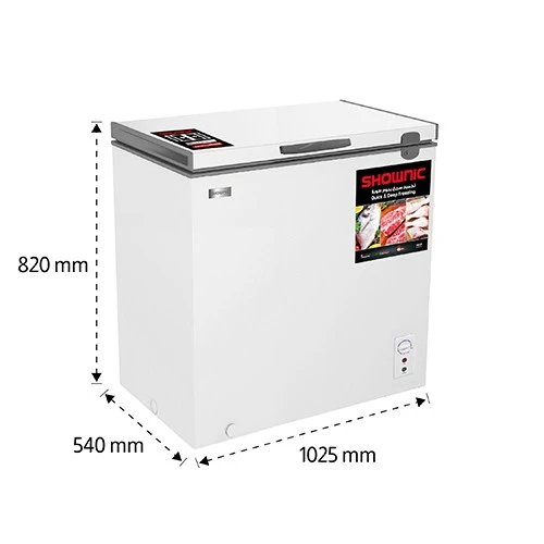 Shownic Chest Freezer FC-355AW - 8.5 ft. Capacity - Fast Direct Cooling - Inner Sliding Glass Doors - External Condenser Grid - Tropical Compressor - White (VEN000005-FC-355AW) - image 4