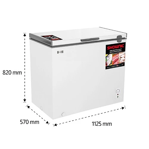 Shownic Chest Freezer FC-390AW - 10 ft. Capacity - Fast Direct Cooling - Inner Sliding Glass Doors - External Condenser Grid - Tropical Compressor - White (VEN000005-FC-390AW) - image 4