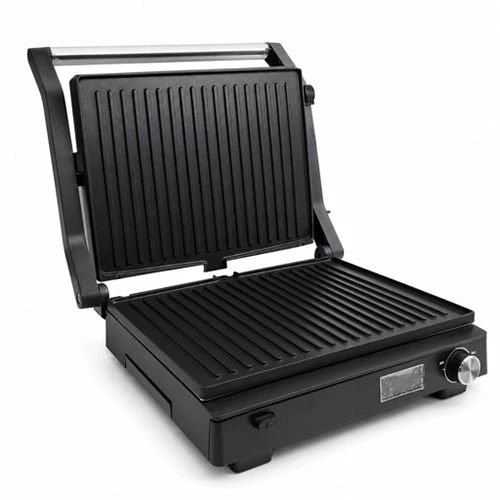شواية اورنج الكهربائية مع صينية بانيني O-DCG-2000W-B - طاقة 2000 واط - لوحة تحكم رقمية - سطح غير لاصق - صينية سوائل قابلة للإزالة - نظام ضبط درجة الحرارة - أسود (VEN000009-O-DCG-2000W-B) - image 2