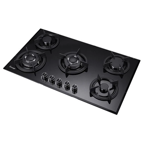 طباخ الغاز المدمج  من أورانج مقاس 90 سم  O-6090G2XT-CAR - زجاج سهل التنظيف - إشعال تلقائي - عينان توربو - أسود (VEN000009-O-6090G2XT-CAR) - image 2
