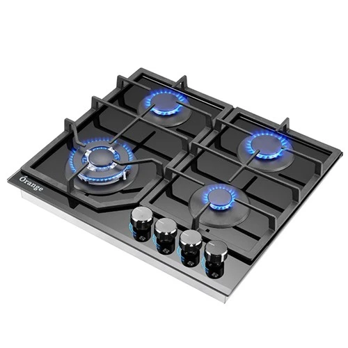 طباخ غاز مدمج من أورانج O-ID60G4009BL - سطح زجاجي سهل التنظيف - إشعال تلقائي - نظام أمان مدمج - طهي قوي - مقابض بإضاءة خلفية - أسود (VEN000009-O-ID60G4009BL) - image 2