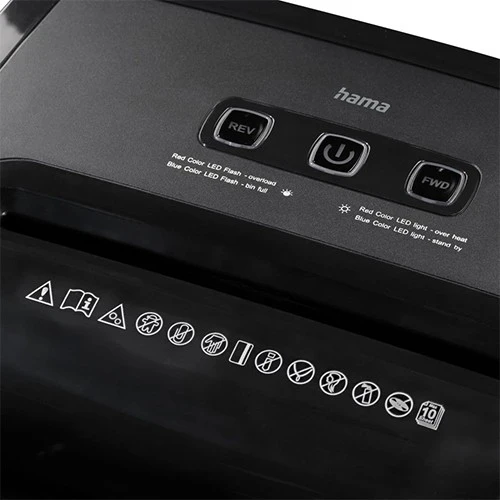 Hama Prime M100 Document Shredder 73050590 - Shredder with Security Level P5 T5 E4 - 8 to 9 Sheets Cutting Capacit - Multi-Media Destruction - Overheating & Overload Protection - Black (4047443552563) - image 3 Hama Prime M100 Document Shredder 73050590 - Shredder with Security Level P5 T5 E4 - 8 to 9 Sheets Cutting Capacit - Multi-Media Destruction - Overheating & Overload Protection - Black (4047443552563) - image 3