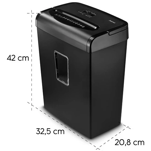 Hama Prime M80 Document Shredder 73050589 - Shredder with Security Level P5 T5 E4 - Micro Cut Technology - 20 Liter Bin - Shreds Up to 8 Standard Sheet - Black (4047443552556) - image 7