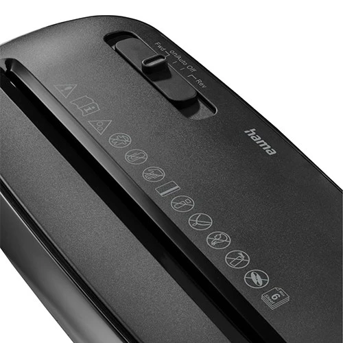 Hama Classic S61 Document Shredder 73050581 - Shredder with Security Level P2 T2 E2 - Strip Cut - 8 Liter Basket - Black (4047443552532) - image 3