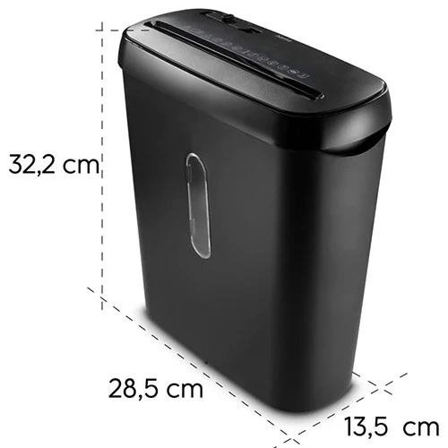 Hama Classic S61 Document Shredder 73050581 - Shredder with Security Level P2 T2 E2 - Strip Cut - 8 Liter Basket - Black (4047443552532) - image 7