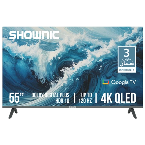 Shownic Smart Television TS-55AUHGQ - 55 Inch Size - 4K UHD Resolution - 120Hz DLG Refresh Rate - QLED & HDR10 Technology - Google TV OS - Dolby Digital Plus - Black + Free Gift: Stand + Speaker (VEN000005-TS-55AUHGQ) - image 1 Shownic Smart Television TS-55AUHGQ - 55 Inch Size - 4K UHD Resolution - 120Hz DLG Refresh Rate - QLED & HDR10 Technology - Google TV OS - Dolby Digital Plus - Black + Free Gift: Stand + Speaker (VEN000005-TS-55AUHGQ) - image 1