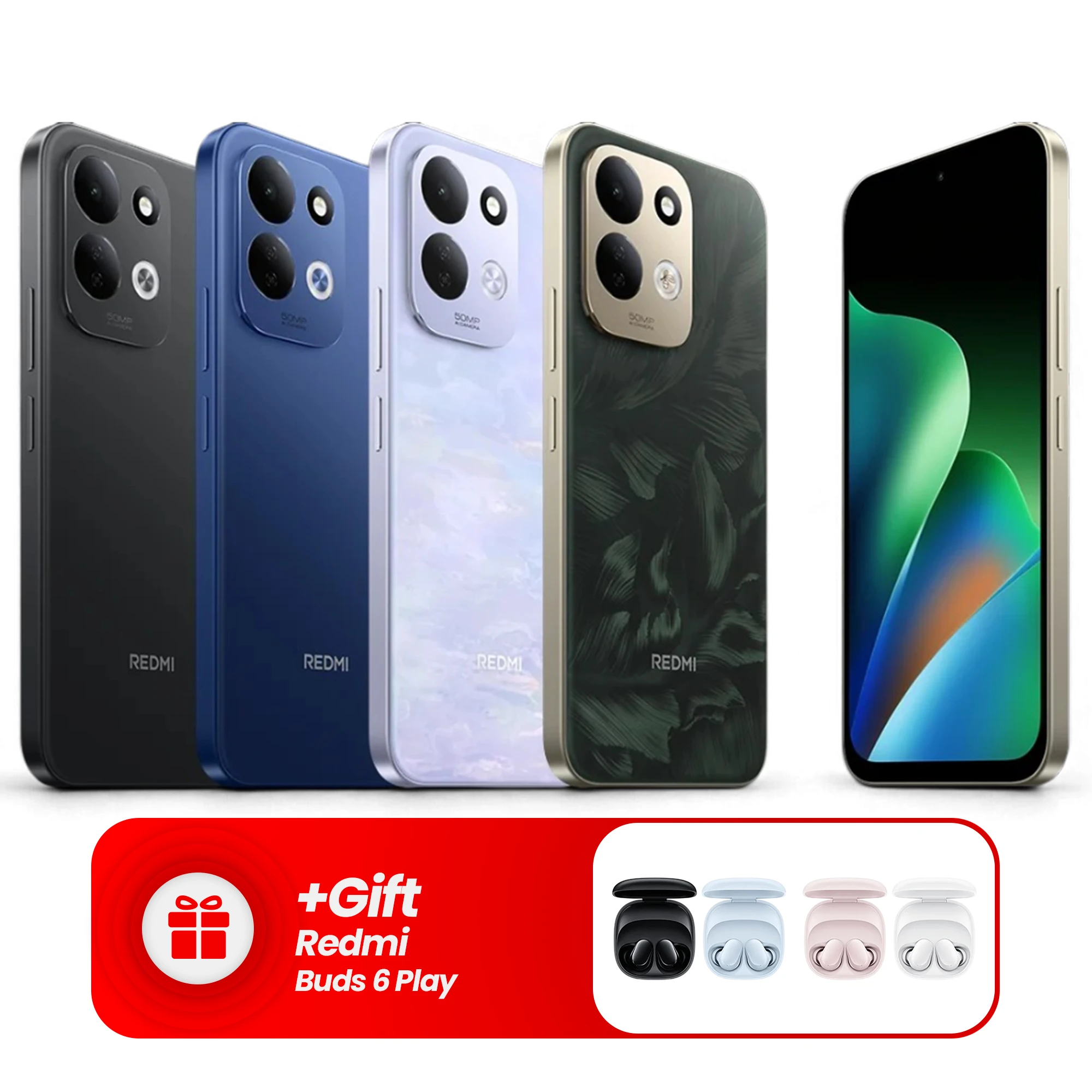 Redmi 17 Smartphone Dual Sim - 4 GB Ram - 120Hz AdaptiveSync Display - 50MP AI Main Camera - MediaTek Helio G91-Ultra Processor - 7500 mAh Battery + Free Gift: Redmi Buds 6 Play