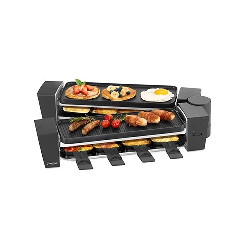 Trisa Raclette & Brunch Grill - 180° Swivel Opening - Dual Heating Control - Reversible Grill & Brunch Plates - 8 Non Stick Pans & Spatulas - 1500W High Power Output - Black (VEN000010-7640306322456) - image 3 Trisa Raclette & Brunch Grill - 180° Swivel Opening - Dual Heating Control - Reversible Grill & Brunch Plates - 8 Non Stick Pans & Spatulas - 1500W High Power Output - Black (VEN000010-7640306322456) - image 3
