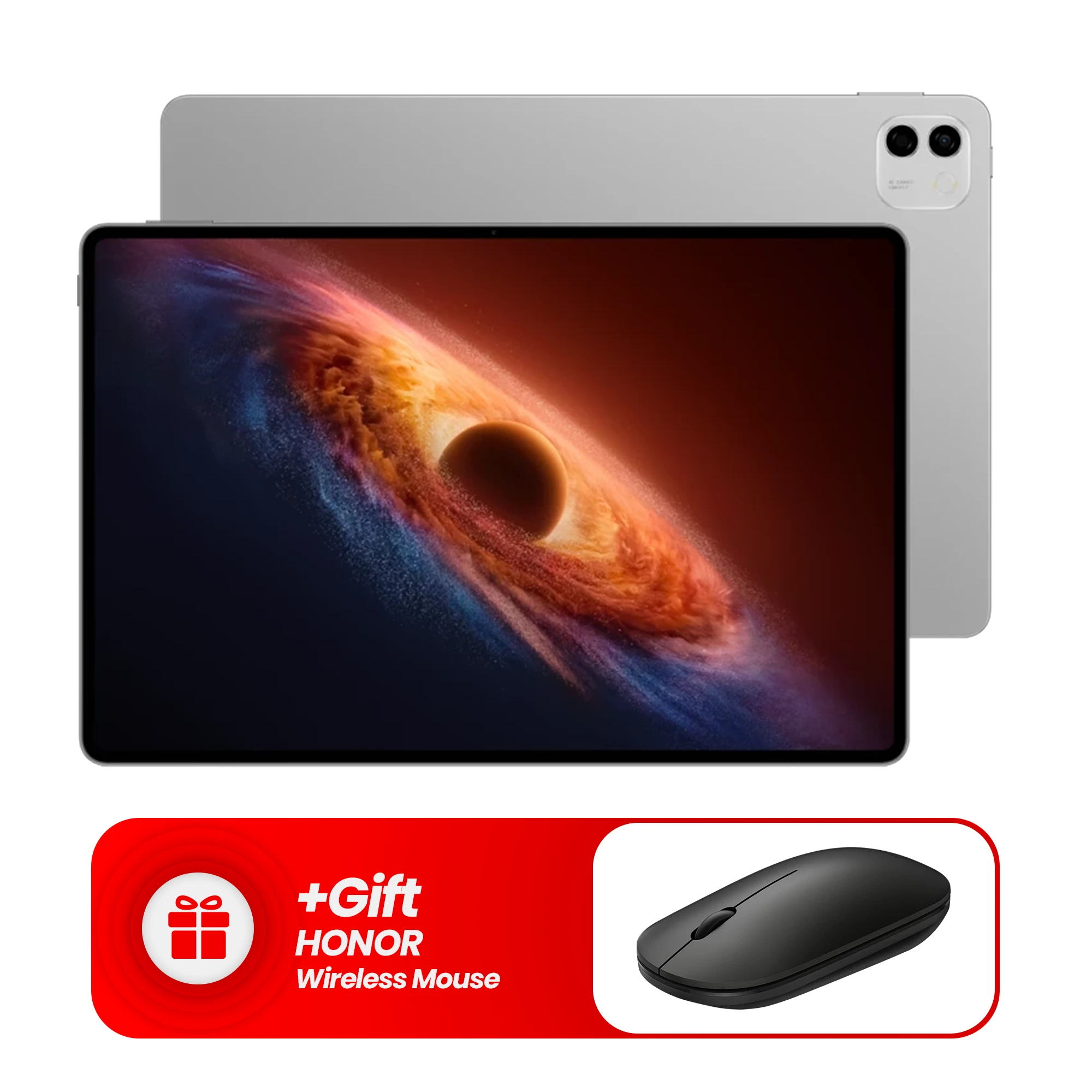 تابلت هونر ماجيك باد 4 - سعة 12/256 غيغابايت - شاشة OLED بدقة 3K مقاس 12.3 إنج بتردد 165 هرتز - كاميرا خلفية بدقة 13 ميغابكسل - بطارية بسعة 10100 مللي أمبير - معالج سنابدراغون 8 الجيل 5- شحن سريع من هونر بقوة 66 واط - رمادي + هدية مجانية: ماوس هونر أسود (VEN000006-5301ASEA) - image 1 تابلت هونر ماجيك باد 4 - سعة 12/256 غيغابايت - شاشة OLED بدقة 3K مقاس 12.3 إنج بتردد 165 هرتز - كاميرا خلفية بدقة 13 ميغابكسل - بطارية بسعة 10100 مللي أمبير - معالج سنابدراغون 8 الجيل 5- شحن سريع من هونر بقوة 66 واط - رمادي + هدية مجانية: ماوس هونر أسود (VEN000006-5301ASEA) - image 1