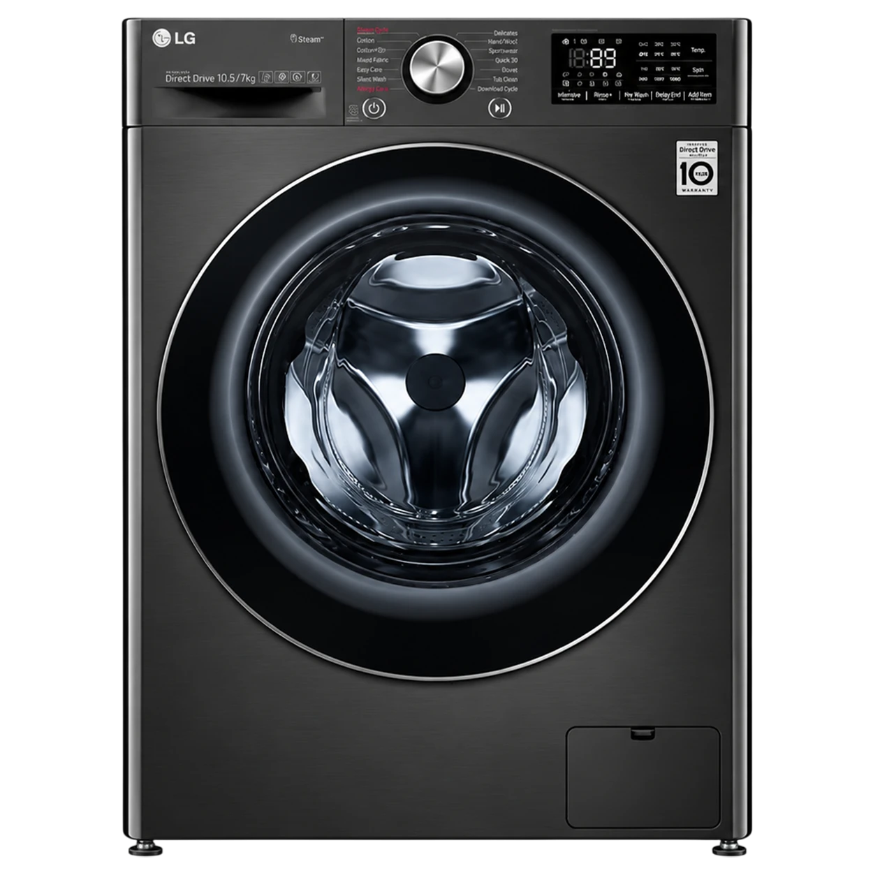 lg Lg WDV9142brp 7 kg black steel capacity: 7kg