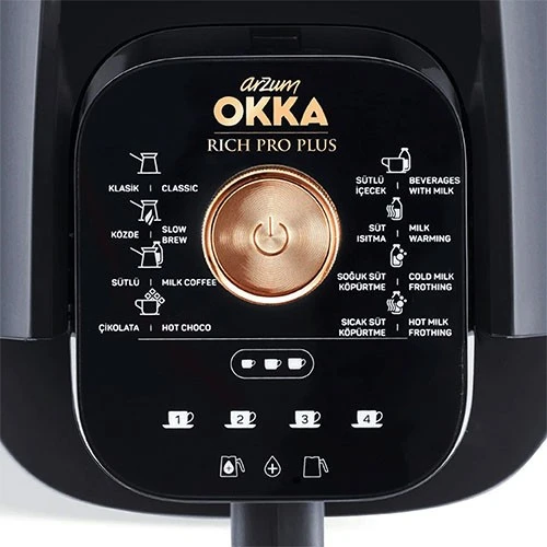 Arzum Coffee Machine OK0038CR Okka Rich Pro Plus - 700 W - Multiple Brewing Modes - Smart Design - Milk Frother - 1.3 L Capacity (8693184917848) - image 2 Arzum Coffee Machine OK0038CR Okka Rich Pro Plus - 700 W - Multiple Brewing Modes - Smart Design - Milk Frother - 1.3 L Capacity (8693184917848) - image 2