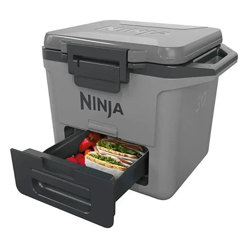 Ninja FrostVault Hard Cooler with Dry Zone - FrostVault Technology - Lockable Lid - Multi-Use Design - Slate Gray (622356289542) - image 6