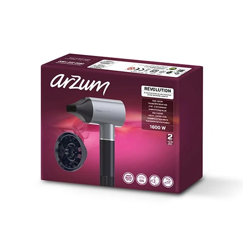 وشککەرەوەی قژی ئەرزوم ڕیڤۆڵوشن پڕۆفیشناڵ AR5169 - مۆتۆڕی 1600 وات - تەکنەلۆژیای ئایۆنی - 3 پلەی گەرمی و 2 خێرایی - دوگمەی هەوای سارد - دیزاینی کۆمپاکت - خۆڵەمێشی (8693184918715) - image 6