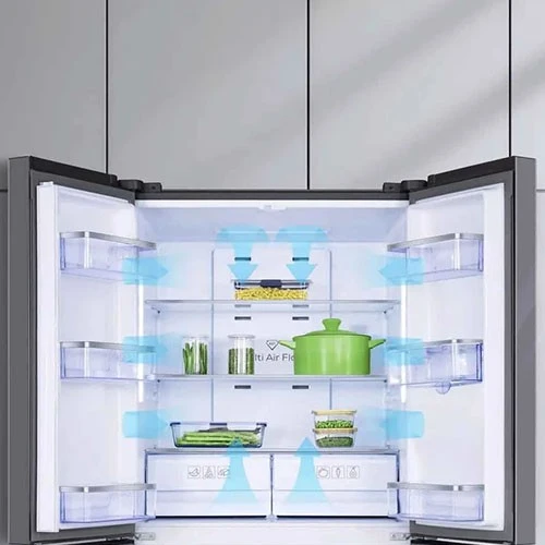 TCL French Door Refrigerator C740CDSS - 24ft Capacity - Tropical Inverter Compressor - No Frost Air Cooling System - 360° Multi Air-Flow - Digital Control Display - Internal Ice Maker - Light Steel (C740CDSS) - image 4