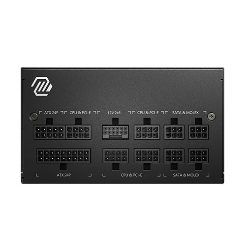مزود الطاقة MSI ماغ A750GL - تصميم معياري كامل - قدرة 750 واط - حاصل على شهادة 80 بلس غولد - متوافق مع ATX 3.1 و PCIe 5.0 - أسود (824142319239) - image 2
