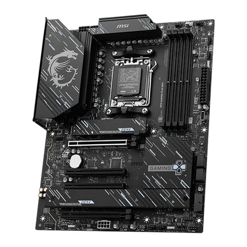 MSI X870 Gaming Plus Wi-Fi ATX Motherboard - Supports AMD AM5 Ryzen Processors - DDR5 - PCIe 5.0 - Wi-Fi 7 and 5G LAN - Black / Silver (824142390528) - image 4