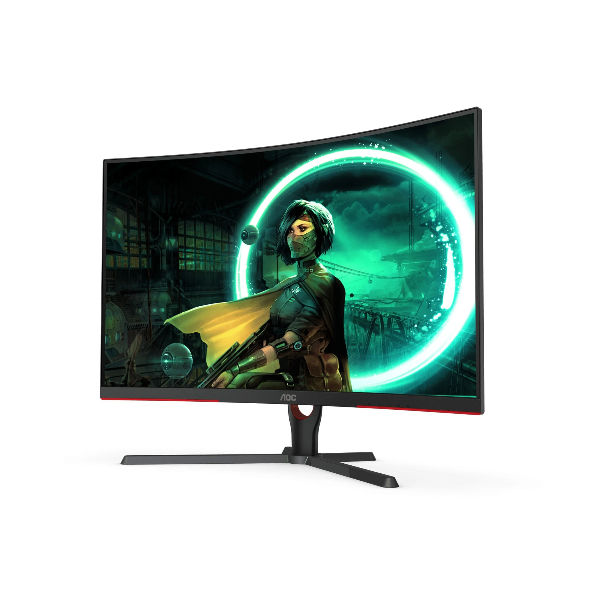 مونيتر ألعاب إيه أو سي من سلسلة G3 موديل CQ32G3SE - قياس 31.5 أنج - دقة QHD - لوحة VA - معدل تحديث 165 هرتز وزمن استجابة 1 مللي ثانية - شاشة منحنية 1000R - - اسود (4717385945869) - image 3