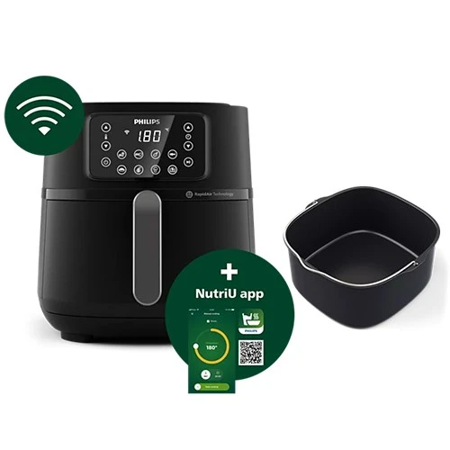 Philips Air fryer 5000 Series XXL HD9285/93 -  7.2L - Connected To HomeID App - Rapid Air Technology - Black (8720389015069) - image 3