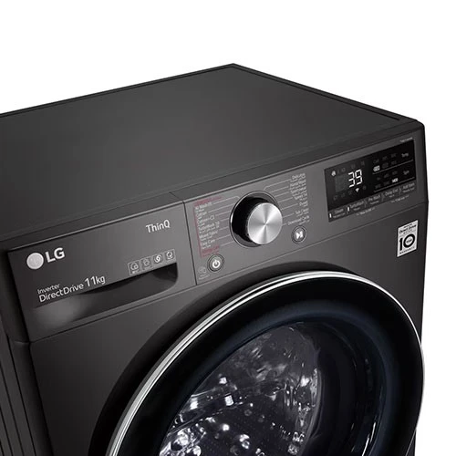 LG Front Load Washing Machine WR9011PBG - 11 Kg and 1400 RPM Spin Speed - AI DD and Steam+ - 14 Smart Programs - Child Lock - Platinum Black (6222048405973) - image 3