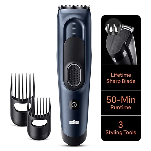 Braun Hair Clipper Series 5 HC5350 - Effortlessly Cuts and Styles Hair with 17 Length Settings and Lifetime-Sharp Blades - Blue (4210201448754) - image 3 Braun Hair Clipper Series 5 HC5350 - Effortlessly Cuts and Styles Hair with 17 Length Settings and Lifetime-Sharp Blades - Blue (4210201448754) - image 3