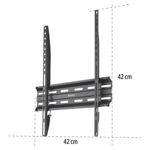 Hama TV Wall Bracket Rigid 220809 - Strong Steel Frame - Up to 65 Inch - Universal Compatibility - Space-saving style - Black (4047443509369) - image 3