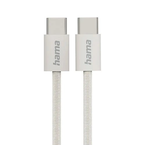 Hama Fabric Charging Cable 201727 - 60W - USB-C to USB-C - 1m Nylon - Slim & Sleek Design -Nickel-Plated Connectors (4047443532015) - image 3 Hama Fabric Charging Cable 201727 - 60W - USB-C to USB-C - 1m Nylon - Slim & Sleek Design -Nickel-Plated Connectors (4047443532015) - image 3