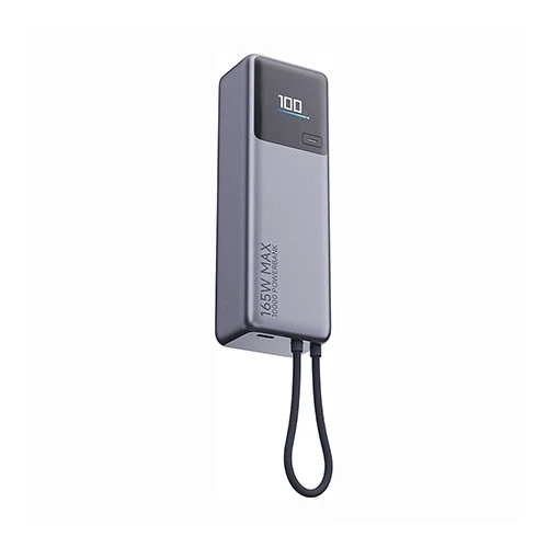 باور بانك شاومي بقوة 165 واط  - بسعة 10000 مللي أمبير - كيبل USB-C مدمج - لون أسود لامع (6941812743614) - image 3