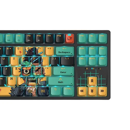 كيبورد الألعاب بلودي رينيغيد AT87 ألفا سويتش ضوئي - حجم 80% TKL - مفاتيح ألفا الضوئية (خطية) - اتصال سلكي USB - نقطة تشغيل قابلة للتعديل - أسود / اصفر (4711421000734) - image 6