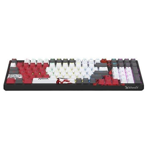 Bloody S98 Naraka Mechanical Gaming Keyboard - 98% - BLMS Red Plus - Wired - Hot-Swappable - White / Red (4711421000383) - image 4