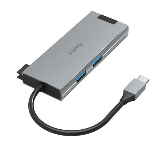 Hama USB-C Hub 200109  Multiport 5in1 Ports - 4K HDMI Output - Gigabit Ethernet - Fast Data Transfer - Grey (4047443436818) - image 2