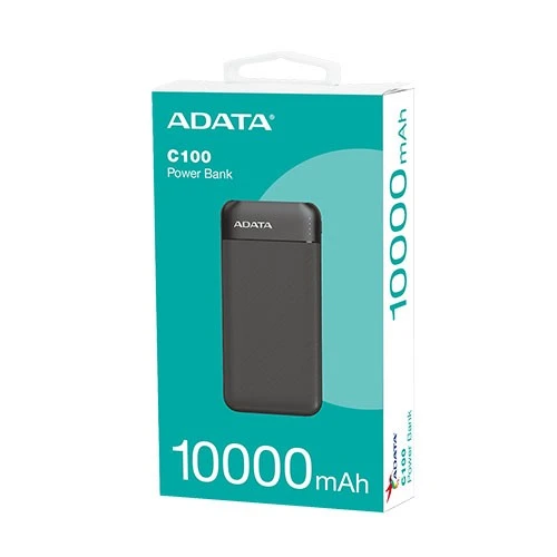 ADATA C100 Power Bank - 10000mAh - 20W PD/QC - 3 Outputs (USB-C & 2x USB-A) - Black (842243033182) - image 6