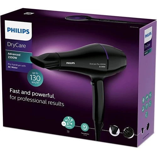 Philips DryCare Pro Hairdryer BHD274/03 - 2200W AC Motor - ThermoProtect Technology - Ionic Care - 6 Speed & Heat Settings - Cool Shot - Black (8710103896647) - image 5 Philips DryCare Pro Hairdryer BHD274/03 - 2200W AC Motor - ThermoProtect Technology - Ionic Care - 6 Speed & Heat Settings - Cool Shot - Black (8710103896647) - image 5