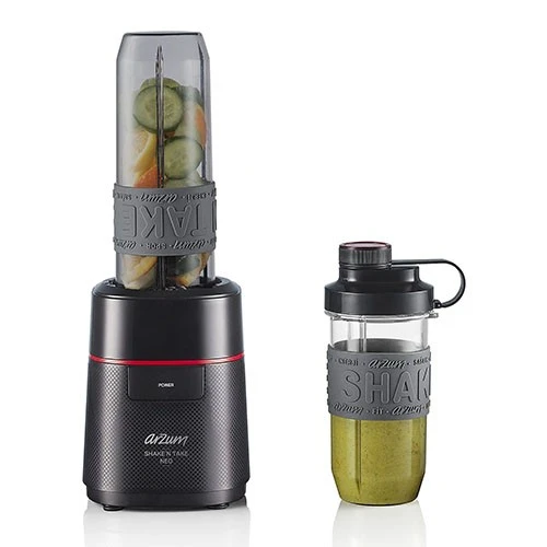 Arzum Shake'n Take Neo Personal Blender AR1147B - 500 W - Two Bpa-Free Bottles -  4 Stainless Steel Blades - Black (8693184916186) - image 2