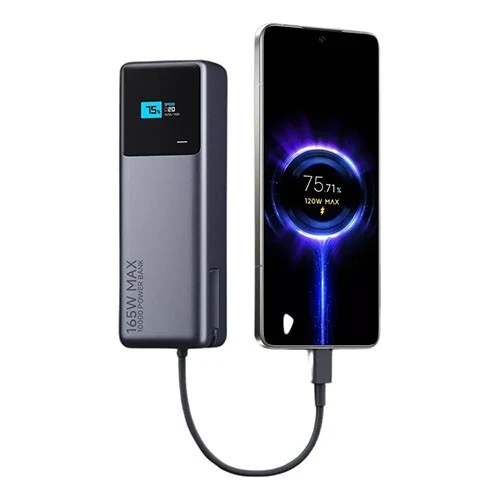 باور بانك شاومي بقوة 165 واط  - بسعة 10000 مللي أمبير - كيبل USB-C مدمج - لون أسود لامع (6941812743614) - image 6