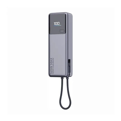 باور بانك شاومي بقوة 165 واط  - بسعة 10000 مللي أمبير - كيبل USB-C مدمج - لون أسود لامع (6941812743614) - image 2